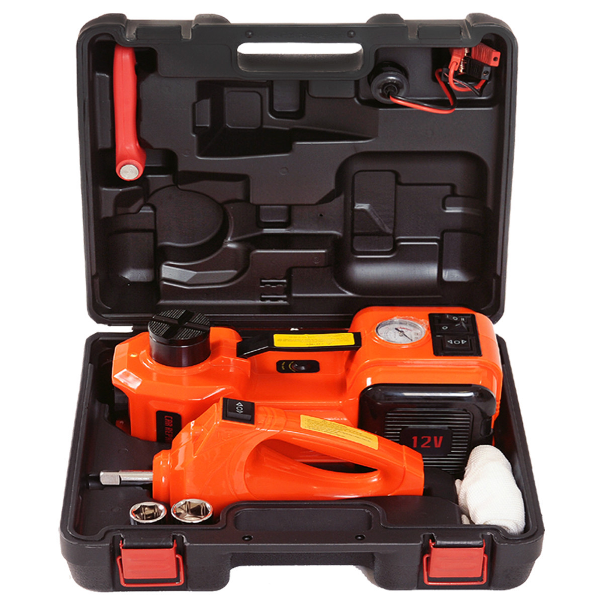 Made in China hot sale set car electric hydraulic jack with tire electric wrench and air pump