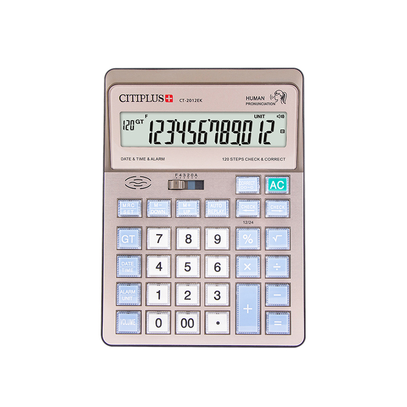 Citiplus CT-2012EK дешевой цене английский язык говорить 12 цифр большой размер калькулятор