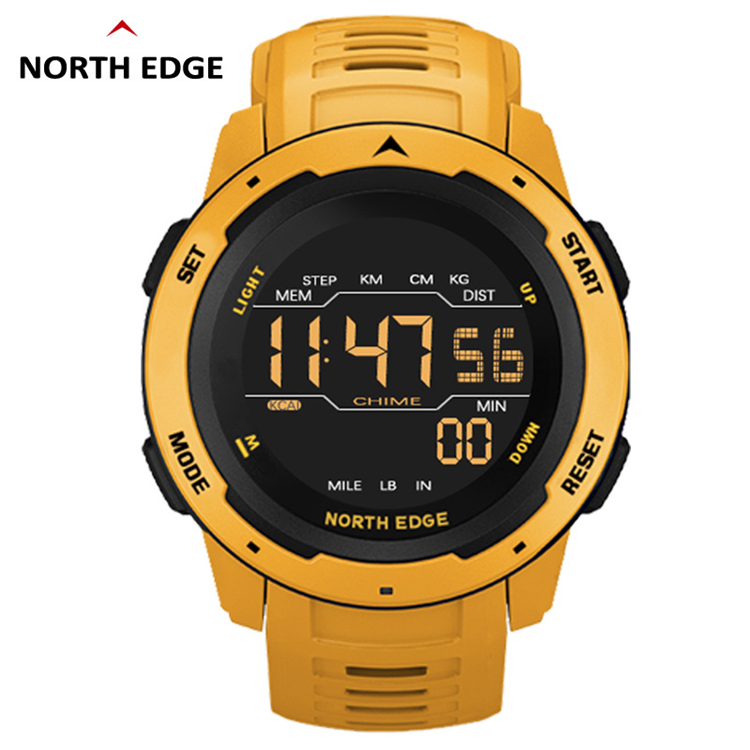 Часы NORTH EDGE MARS Мужские Цифровые, трендовые спортивные с хронографом, будильником, шагомером, калориями