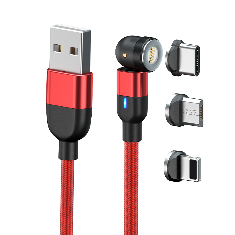 USB Cable Factory High Quality CE 3A 540 degree rotating magnetic cable Charger USB Type C Cable for Mobile Phone Accessories