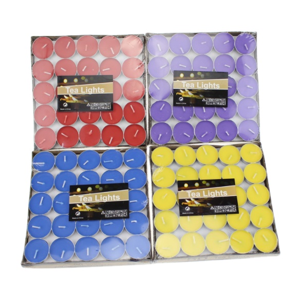 Wholesale 2 Hours Round Raraffin Wax Candle Romantic Layout Diagram Smokeless Wedding Tea Candles