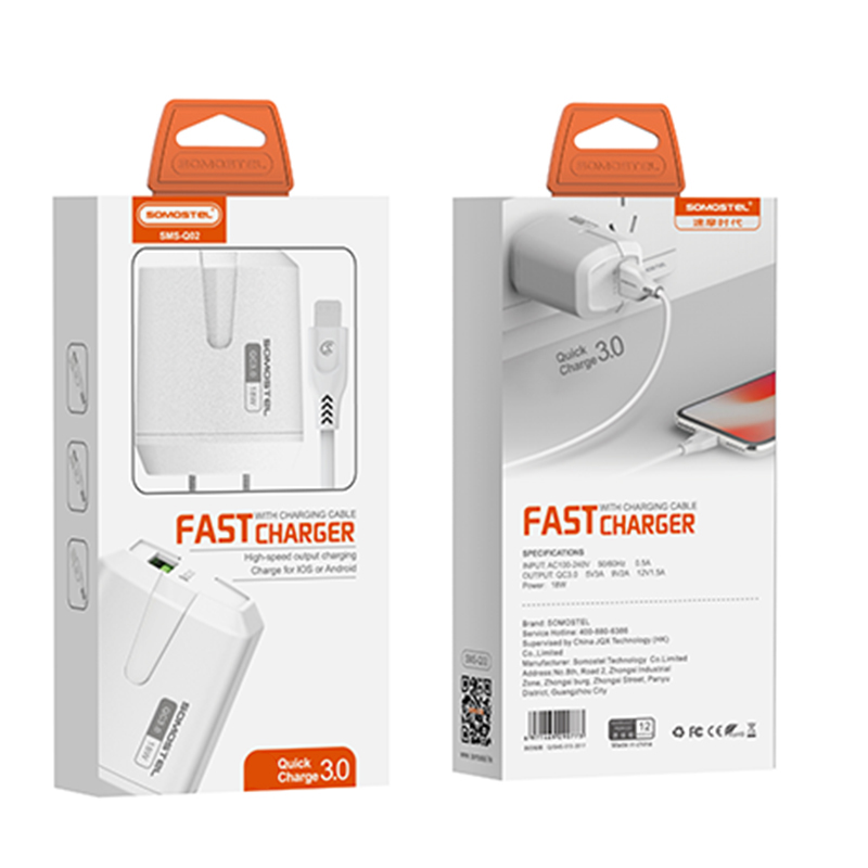 Новое поступление Somostel зарядное устройство для сотового телефона cargadores rapida SMS-Q02 QC 3,0 быстрое зарядное устройство rapido, цвета в ассортименте