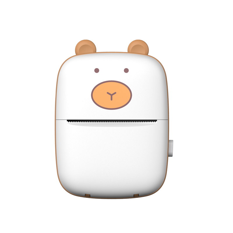 Cute Bear Cartoon Photo and Label Printers Wireless DIY Mini Pocket Printer Inside Roll Paper Sticker Function Christmas Gits