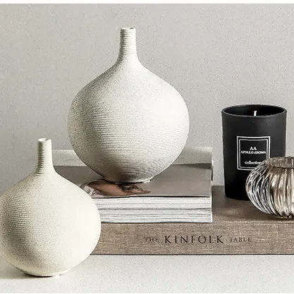 Modern custom elegant home decor cute small frosted white ceramic different shape vase