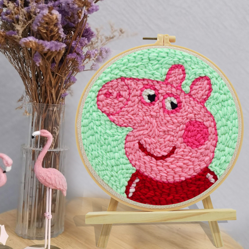 Diy Knitting Wool Rug Hooking Kit Handcraft Woolen Embroidery Creative Gift With Punch Needle For Beginners