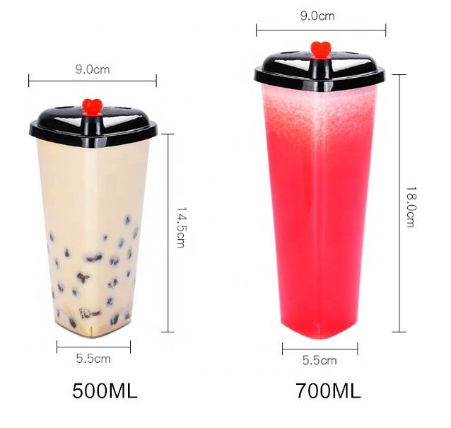 500 мл, 700 мл, чайная чашка Boba в форме сердца для чайного магазина