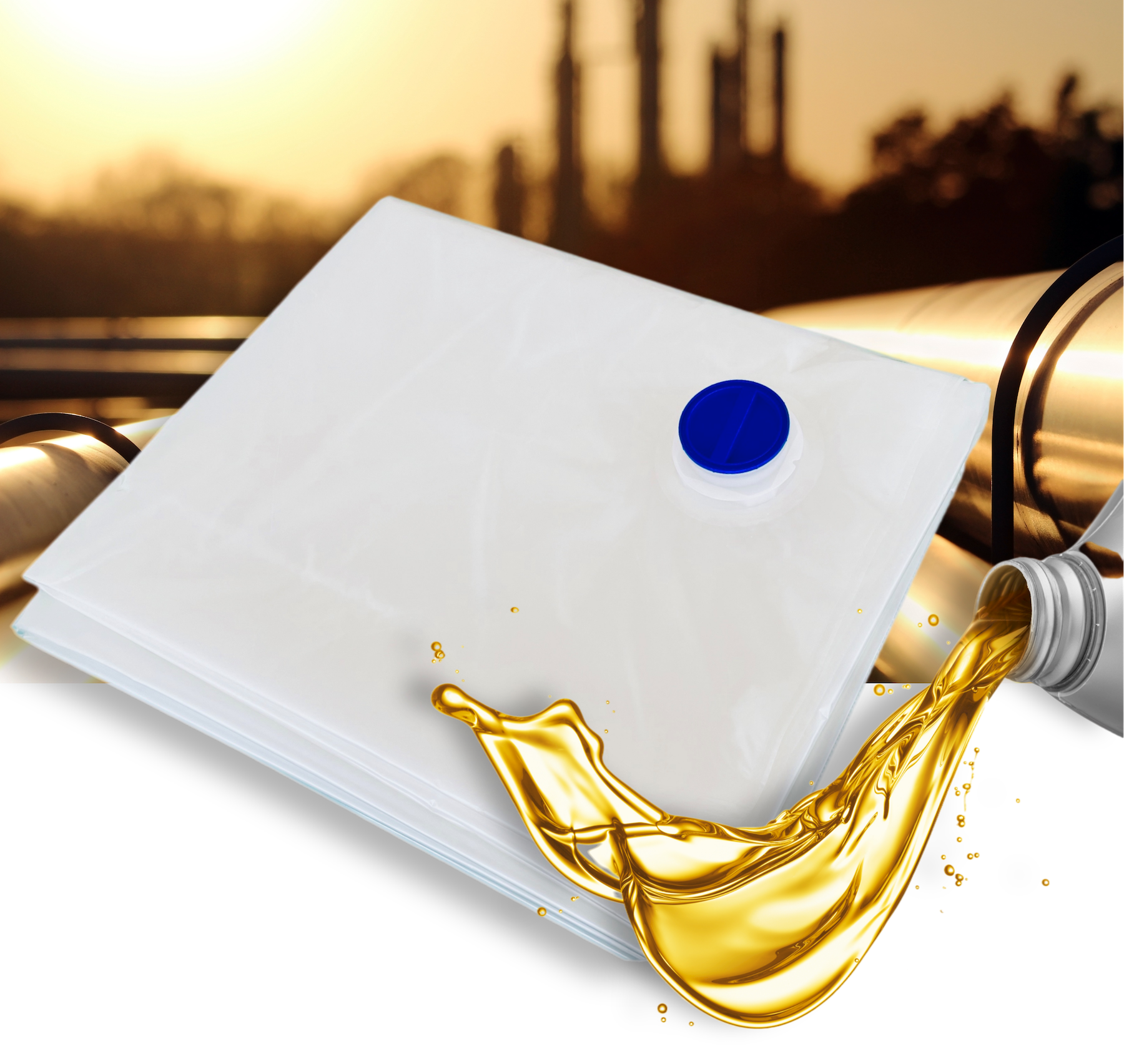 Single-valve eco-friendly solid nylon composite bag for huge capacity of oil