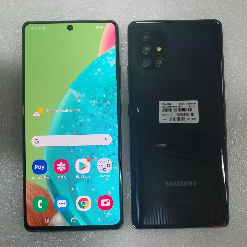 Оригинальный б/у смартфон класса A + 5G A71 с 6 + 128 ГБ android 11 сотовый телефон для samsung