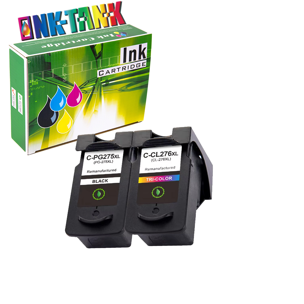 INK-TANK 275XL 276XL PG275 CL276 PG 275 CL 276 PG-275 Black Remanufactured Color Ink Cartridge for Canon PIXMA TS3520 Printer