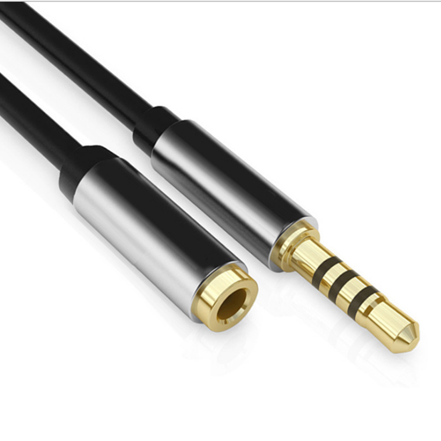 Gold-plated 3.5mm female-to-male audio extension auxiliary cable for headphone  length 1M 2M