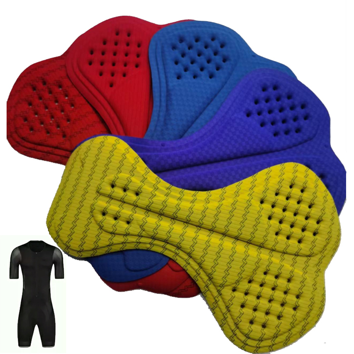 ISO cutting chamois tri suit pad breathable needle punch holes Cycling padding riding crotch sponge integrated triathlon pad