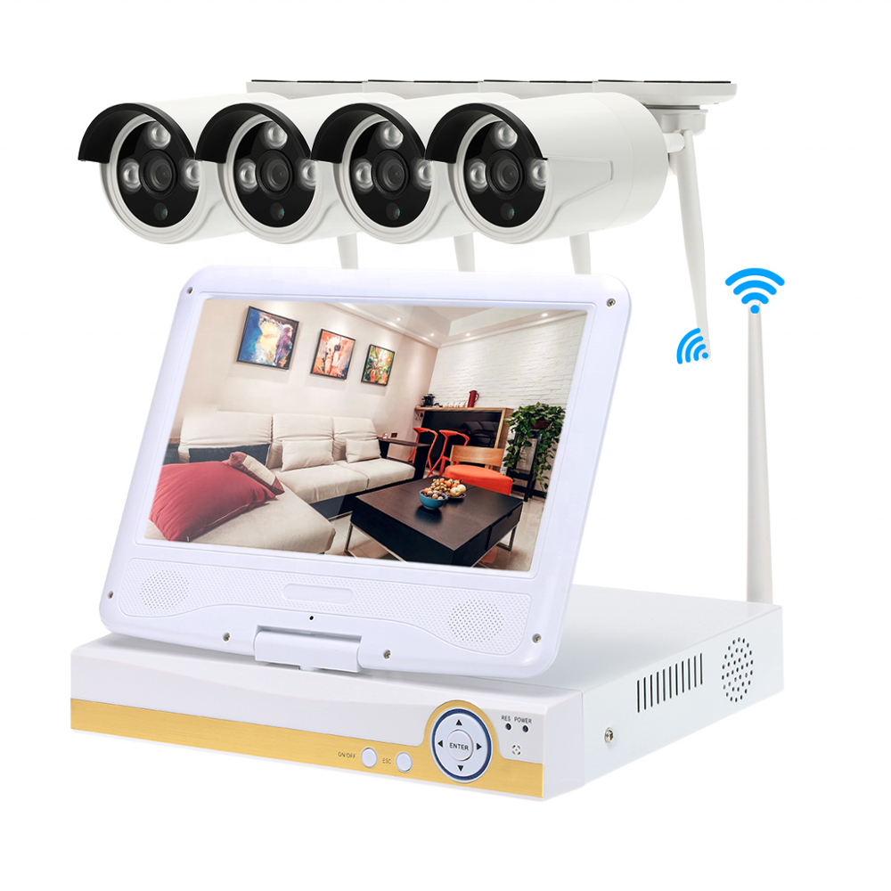 1080P 2 мегапиксельная беспроводная камера видеонаблюдения система Wi-Fi nvr kit 10,1 дюймовый ЖК-монитор.
