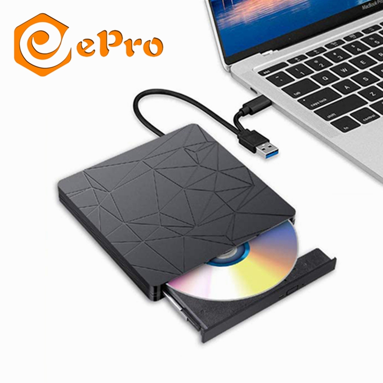 Портативный внешний DVD-привод EDD09 4K USB3.0 Type-C с горелкой, HD CD/DVD-плеером, записывающее устройство, подключаемое к ПК/MAC