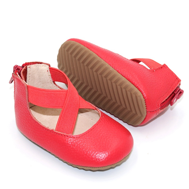 Top Selling Durable Red Solid Color anti-slip baby Girl Dance Shoes