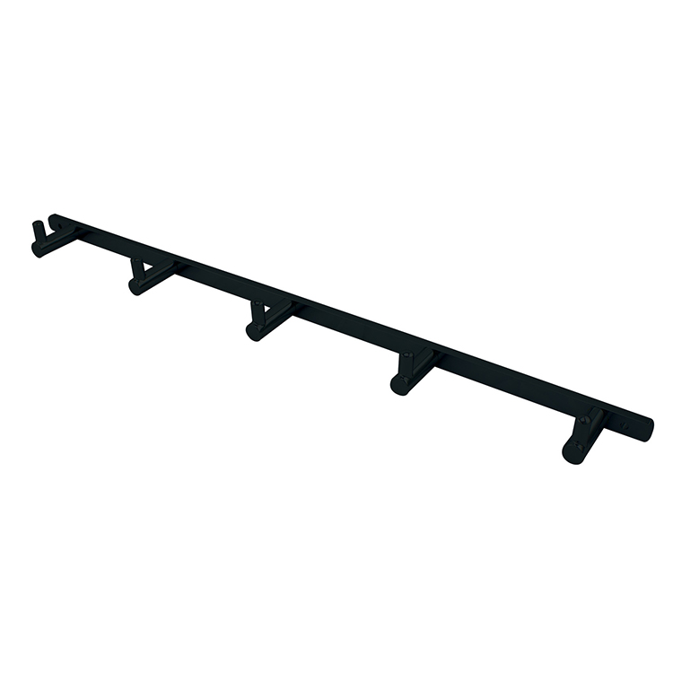 Hot Selling Cheap Contemporary Bathroom Black Brass 5 Robe Hook