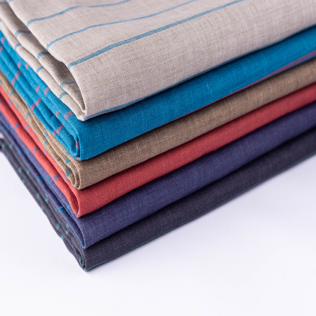 # 8570 137GSM 100% Pure Linen Fabric, Green check linen fabric
