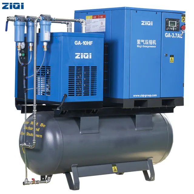 3.7kw 5HP Full Feature Compact Built-in One Single Phase Rotary Screw Air Compressor with Tank Air Dryer and Filter