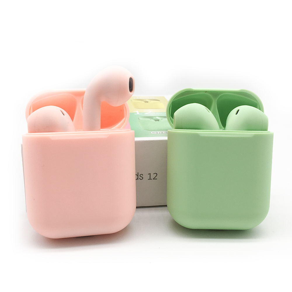 Tws-наушники Macaron inPods 12 с матовым сенсорным управлением, водонепроницаемые Беспроводные стереонаушники i12 для молодых людей