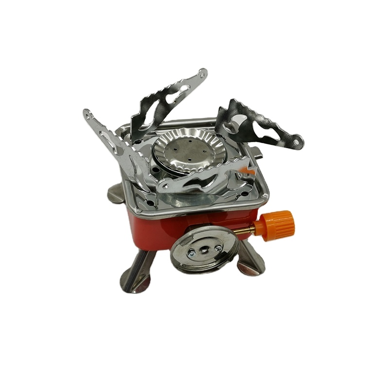 Outdoor barbecue stove portable folding gas stove burner windproof backpack gas camping stove