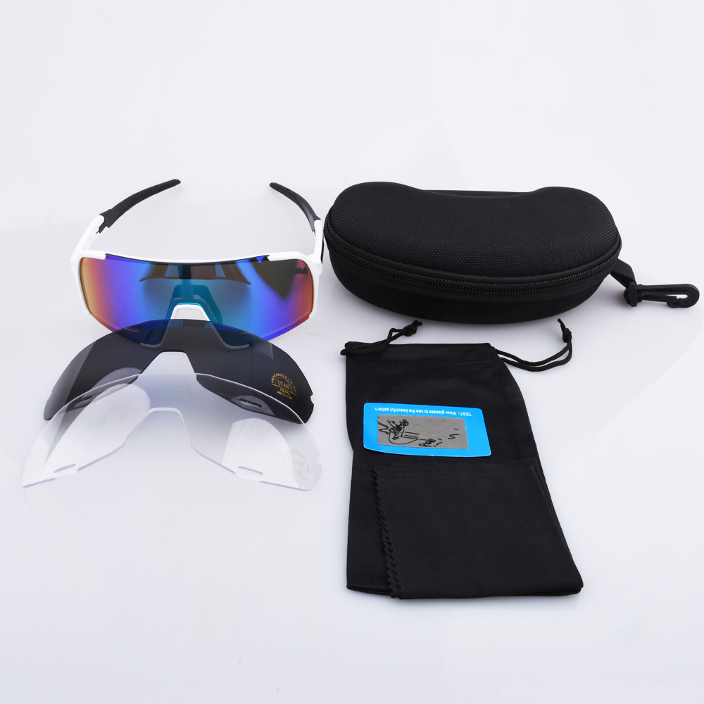 2020 Trendy Fishing Oversize Sunglasses Cycling Outdoor Sports Shades Glasses Protective Eyewear with 3 pcs lenses