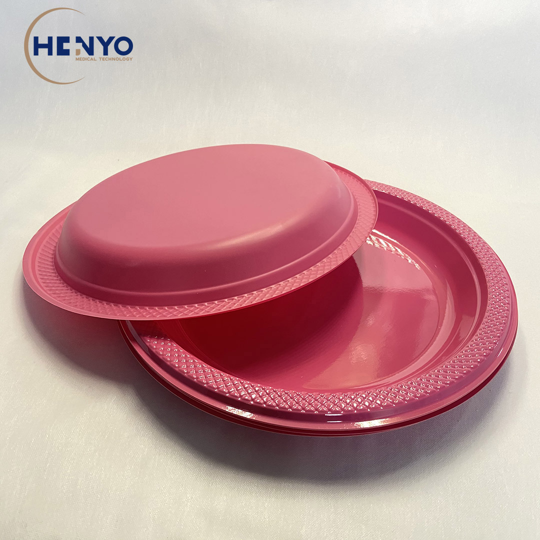 23*2.3cm High Quality Rose Gold/Pink Plate Disposable Plastic Round Plate