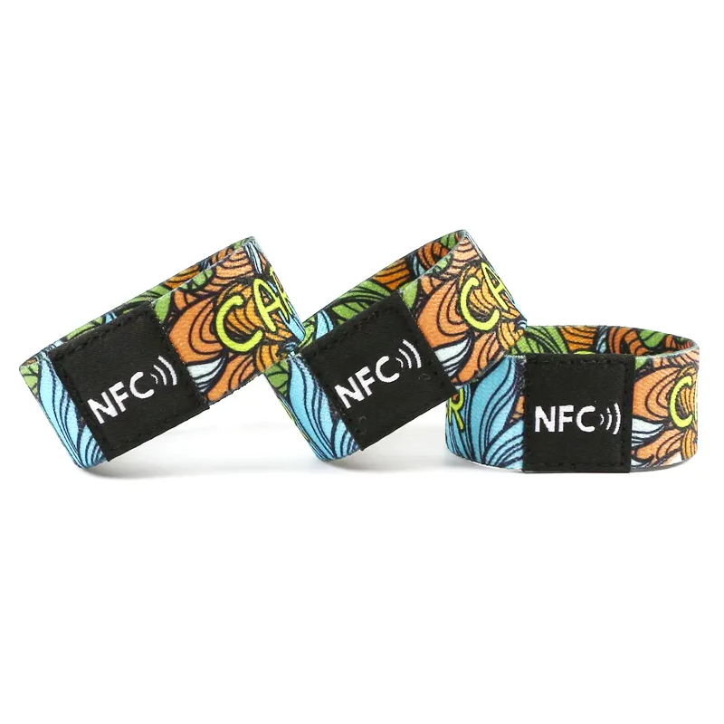 Теплопередающая печать RFID NFC Эластичный браслет с кодами QR для событий