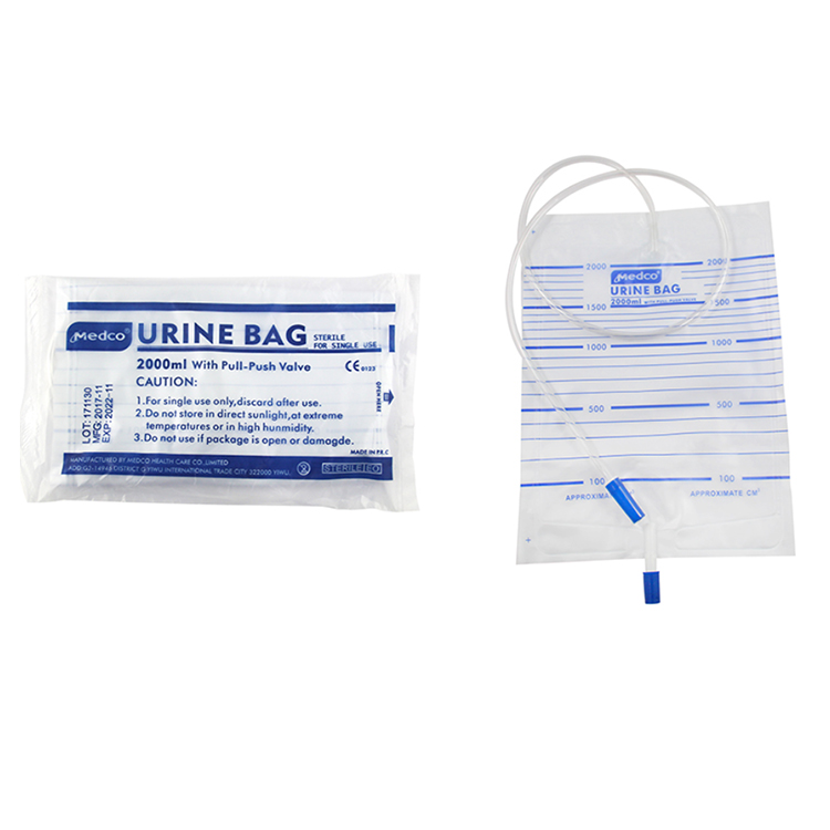 Disposable PVC soft urine drainage collection bag adult urine bag 2000ml