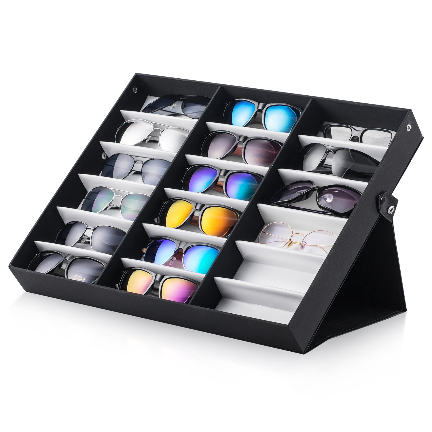 Factory With Wholesale Price Sunglasses Display 18 Piece Extra Large Case Sunglass Glasses Storage Holder Box