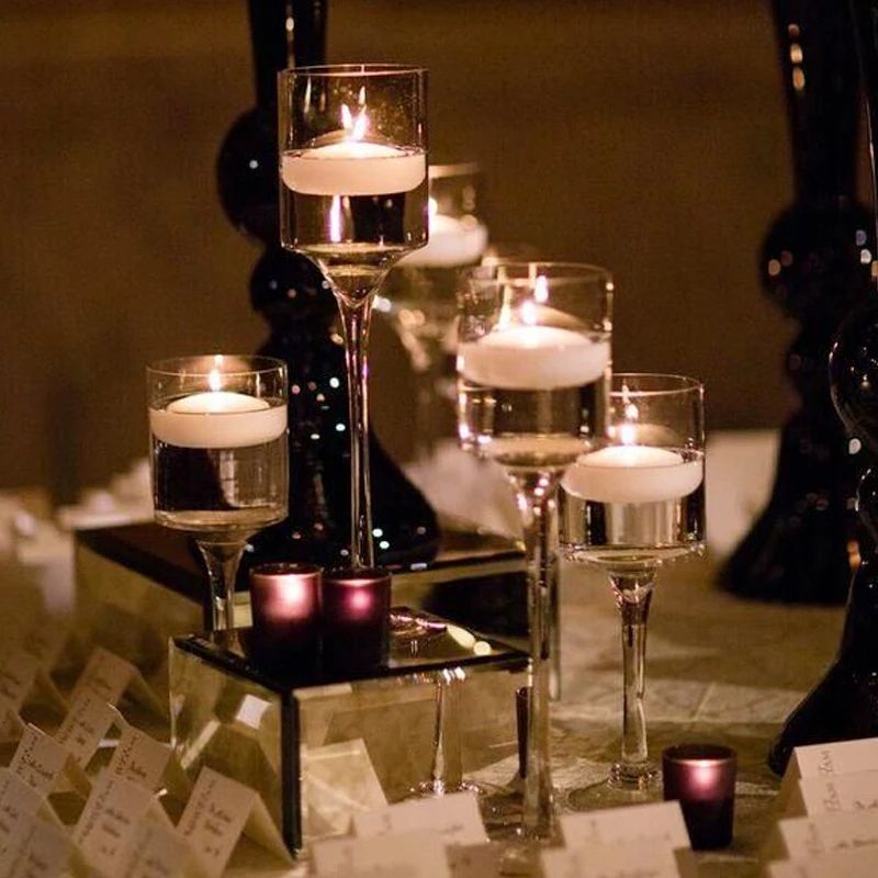 Wholesale Unique Long Stem Pillar Tall Shape Cylinder Crystal Luxury Candle Holder For Tdesktop Ornament Decoration Weddings