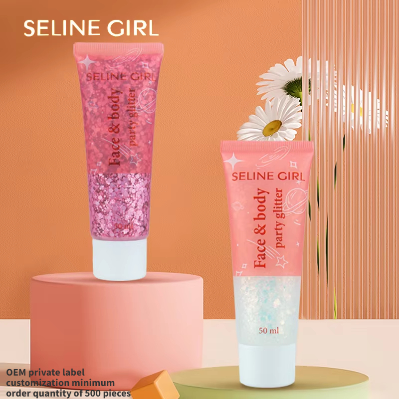 Wholesale Eco-friendly Gel Glitter Peel-off Holographic Chunky Glitter Gel for Face Hair Body Glitter Powder Cream