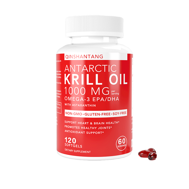 Qinshantang Premium Omega-3 Krill Oil Softgel Antarctic Krill Oil Capsules With EPA DHA and Astaxanthin Animal Extract