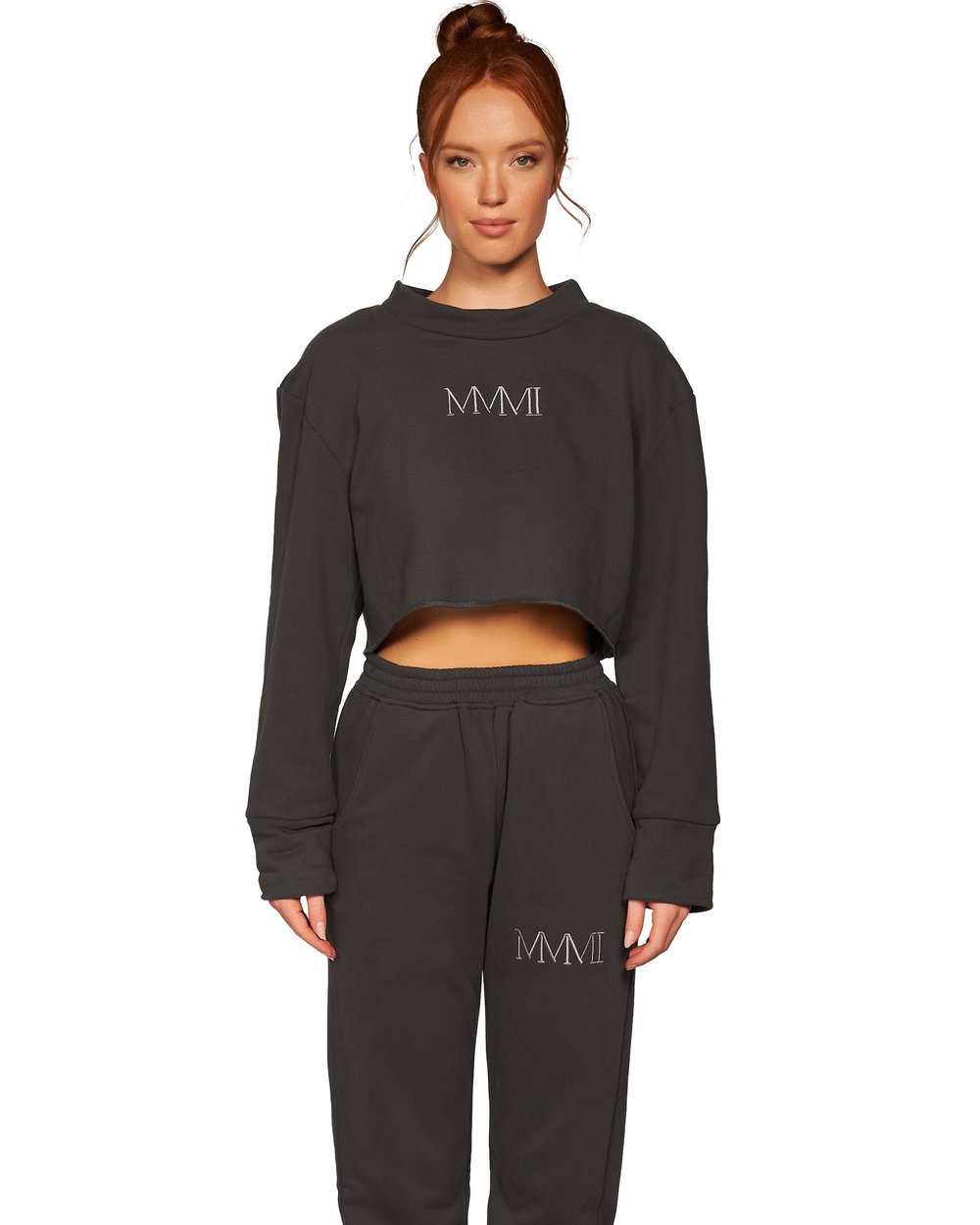 Autumn Winter Breathable custom long-sleeved tops short sweatshirts and trousers two-piece ladies suit jogger sets women