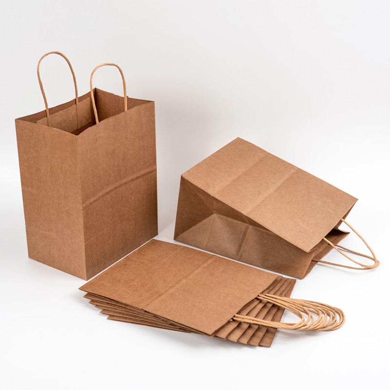 Custom for food grade kraft paper bag recycled brown paper bag with logo printed kraft paper bag