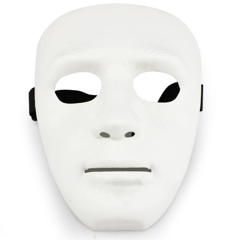 ZJFIT Halloween Masquerade Dancer Ghost Step Street Dance Mask Hip Hop White Ball Full Face Mask