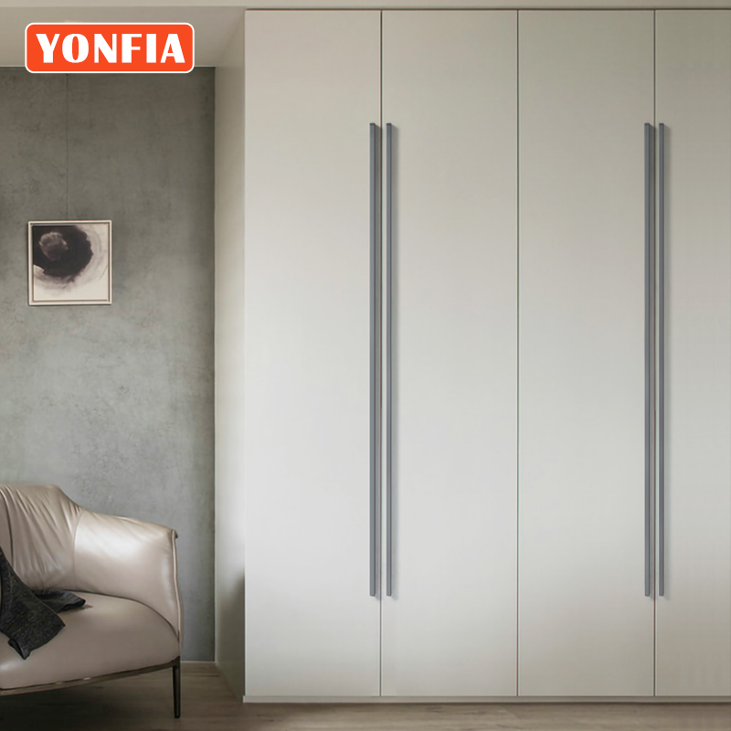 Длинная алюминиевая ручка YONFIA 3745, ручка для шкафа, кухонного шкафа, выдвижная ручка, длинная дверная ручка для шкафа