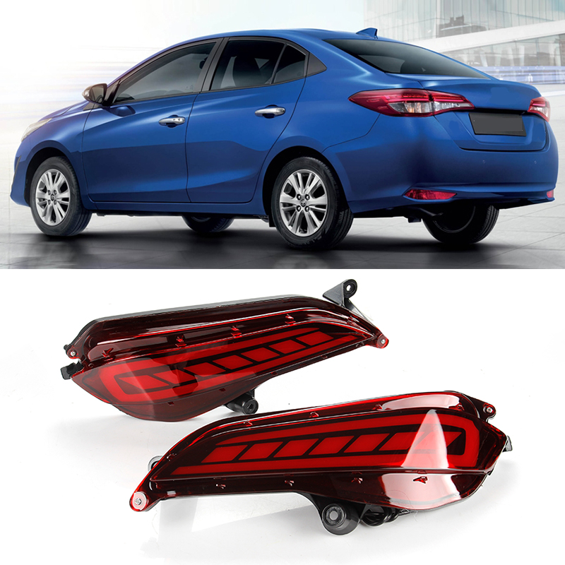 KEEN новый стиль для 2017 2018 2019 Toyota Yaris Автомобильный светодиодный задний бампер отражатель задний фонарь стояночный стоп-сигнал