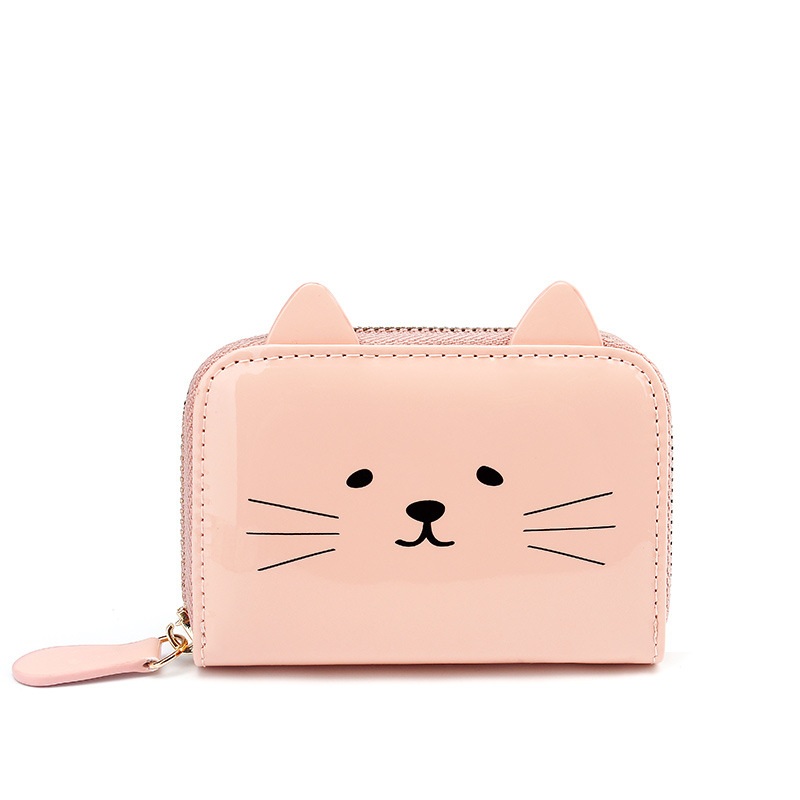 Лидер продаж Boshiho RTS PU для женщин тонкий Чехол кошелек кошка узор coint PU короткие бумажник для