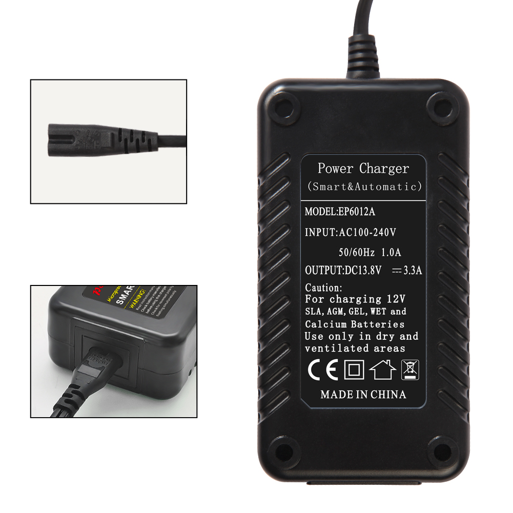 12V 3,3 Amp 4 ампер автоматический 4 этап SLA гелиевый AGM мокрые Автомобиль Мотоцикл поплавок свинцово-кислотный аккумулятор зарядное устройство 12V сопровождающий