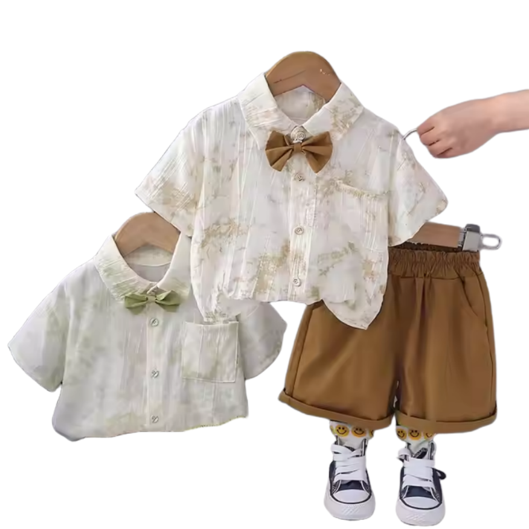 Summer Children Outfit Cotton Suit Baby Shorts Set 1 2 3 Years Kids Clothing Gentlemen Toddler Boy Clothing Set Baby Boy Clothes