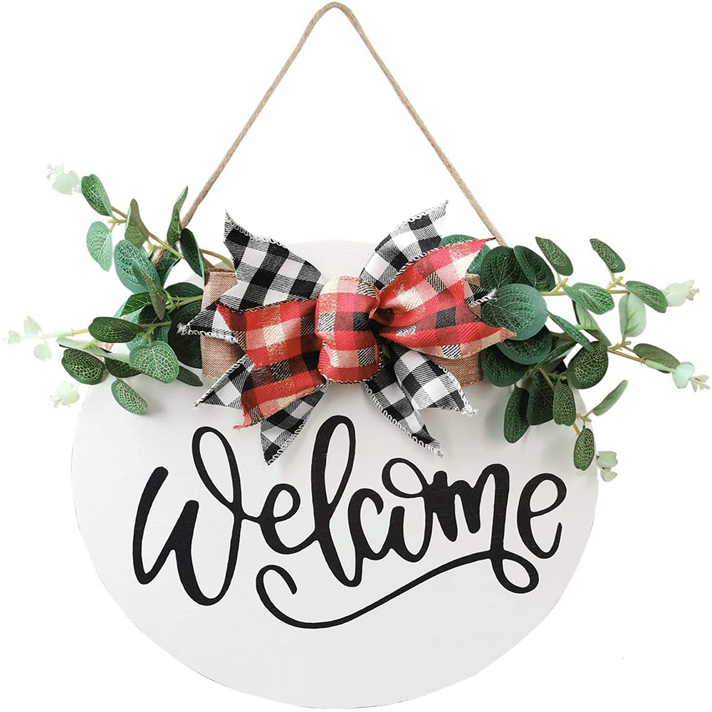 Wholesale interchangeable hanging wooden spring welcome home farmhouse yard signs