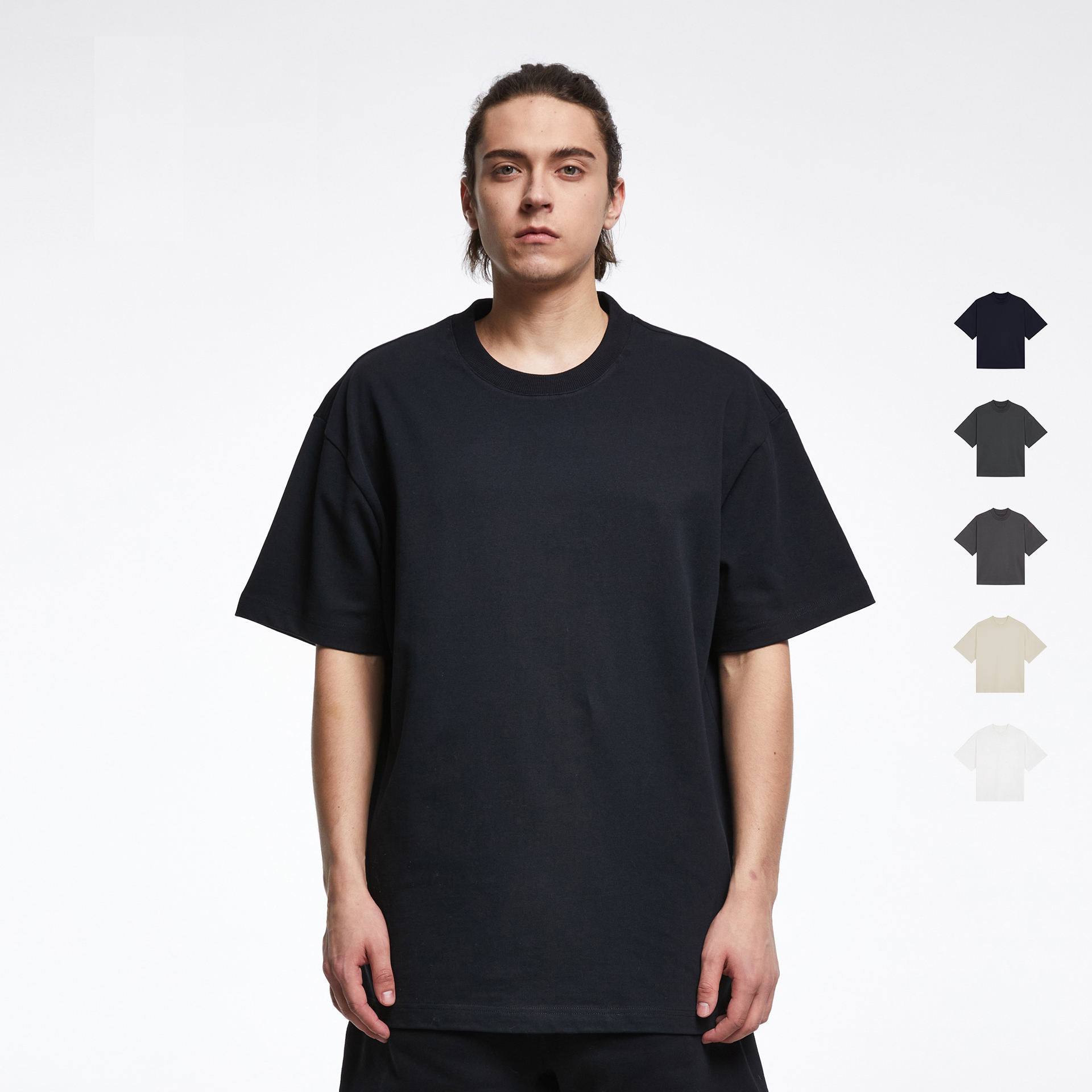 300GSM Heavyweight Short Sleeve T-shirt High Quality Custom Cotton Men's Oversize Plain T-shirts