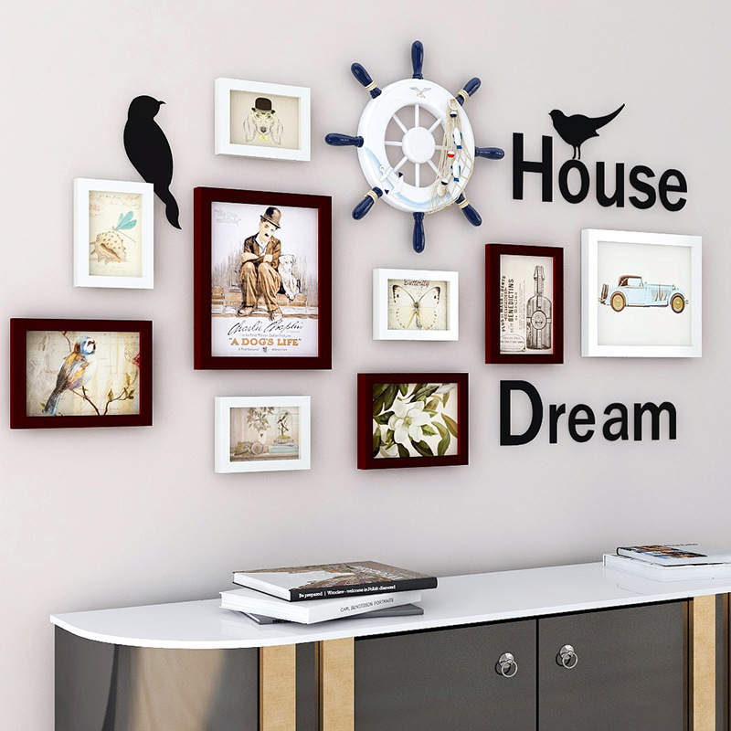 Home Decorative Custom Wood Frame Wall Hanging High Quality Gallery Collage Photo Picture Frame Wall Decor Photo Frame