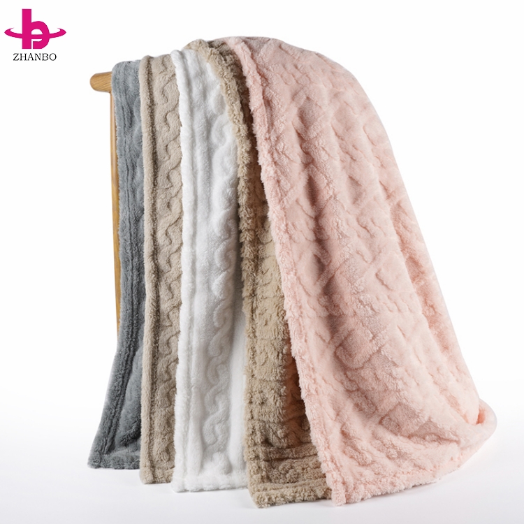 Manufactory Direct 3D Jacquard plush Fleece Fabric Wholesale Two-sided Warm Soft Plush Fleece Jacquard Sherpa Fabric