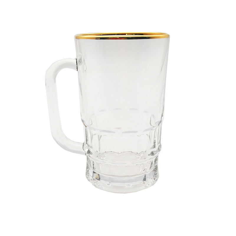 12oz Hot sales drinking glass cup with golden rim producer restaurant glassware supplier