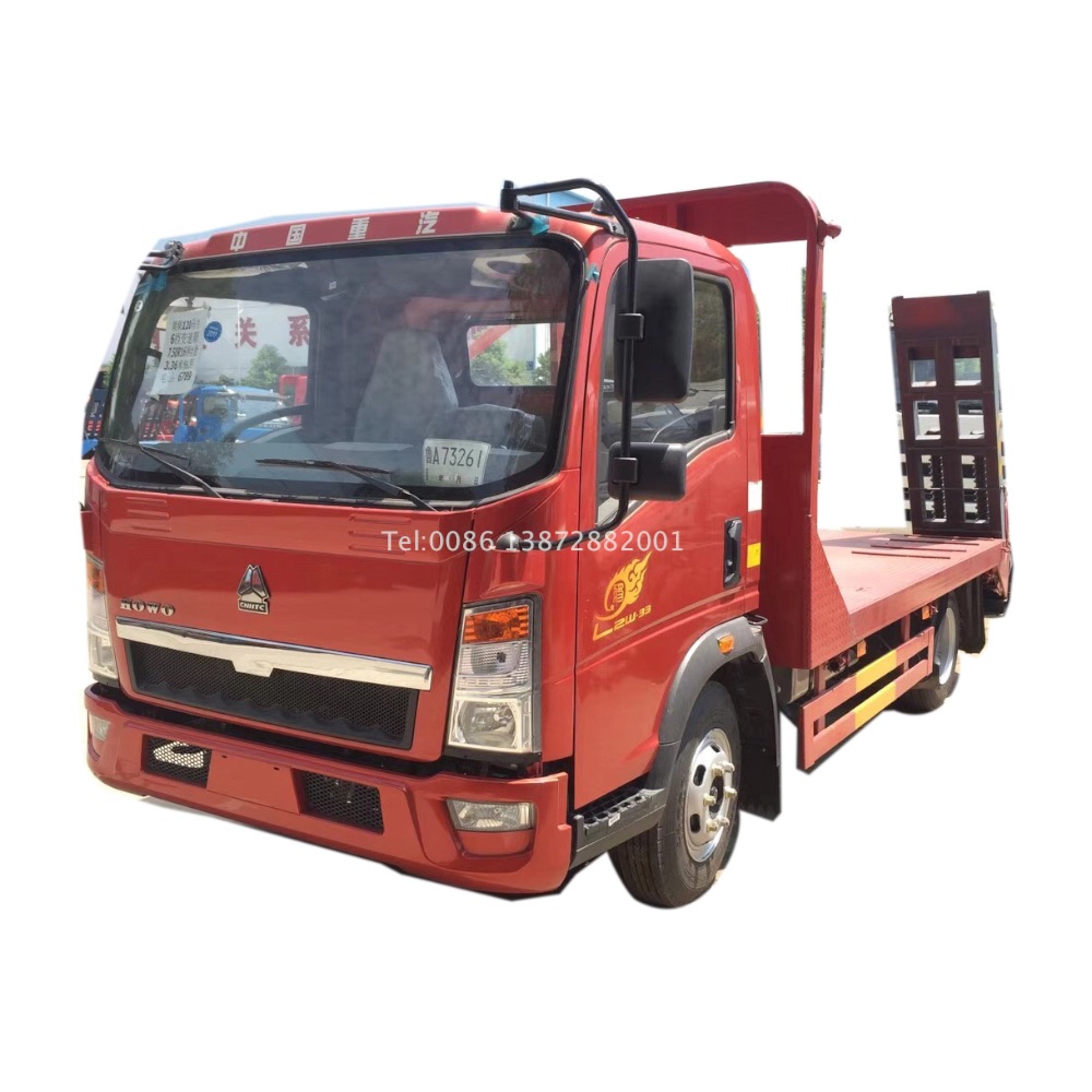 good quality factory outlet howo 4x2 5tons RHD LHD flat bed truck with ladder