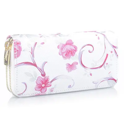 2021 Spot supply wholesale new ladies wallets with double pull roses fashion multi-card wallets