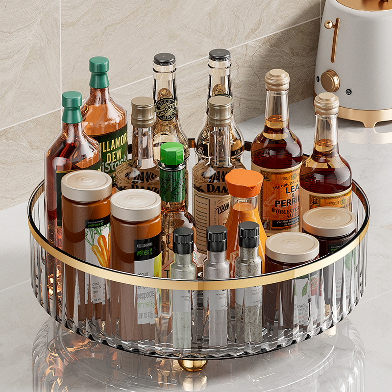 Home and kitchen rotate storage boxcontainers food storage container shelf holder spice rack Cosmetic organizer