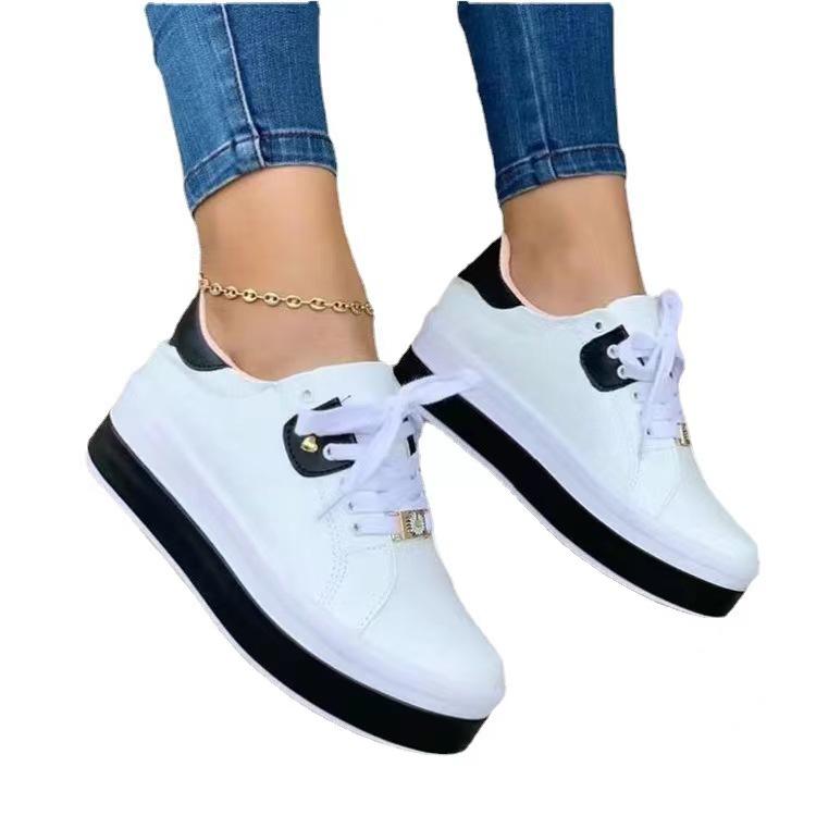 New Casual Trendy Plus Size Shoes For Womens New Ladies Thick-soled Lace-up Running Shoes For Women Fashion Sneakers