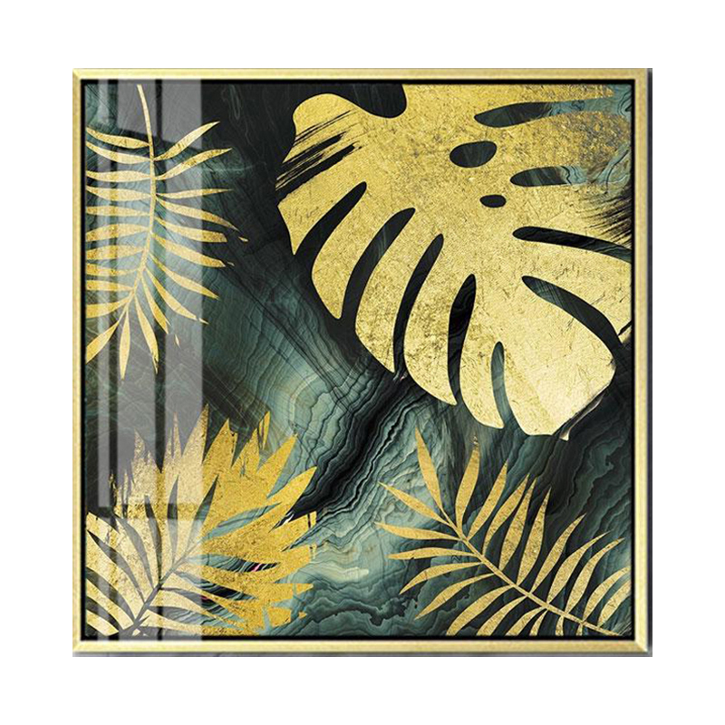 New Trend Modern Decor Luxury Aluminium Frame Crystal Porcelain Painting Hotel Interior Accessories Art 3D Decoration Mural