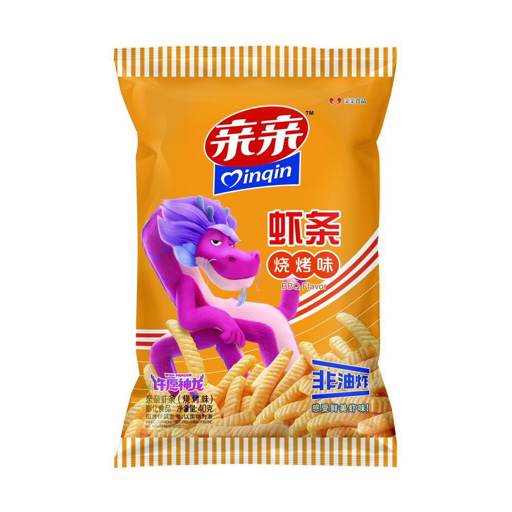 Qinqin новая упаковка 40 г креветок для барбекю вкус не жареная здоровая еда пышные морепродукты закуски OEM производитель